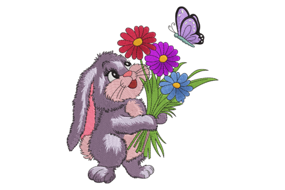 Bunny Holding Flower Embroidery Review