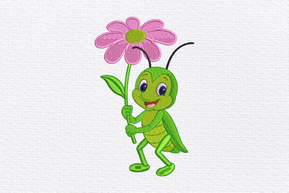 Grasshopper with Flower Embroidery Review