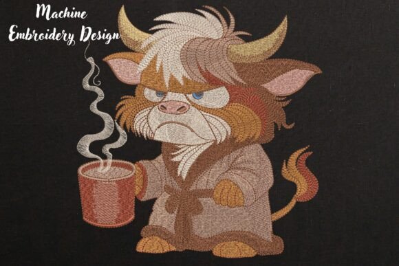 Grumpy Coffee Bull on Black: A Designer's Review for Handmade Gifts