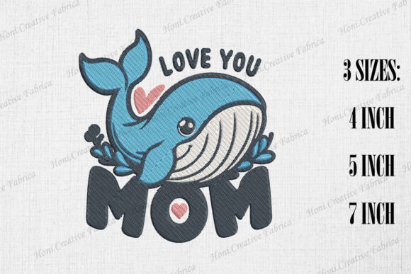 I Love You Mom Cute Whale Embroidery Review