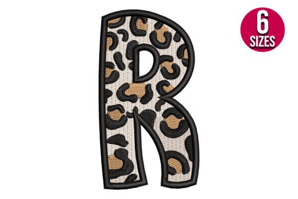 Leopard Print Alphabet Font Letter R