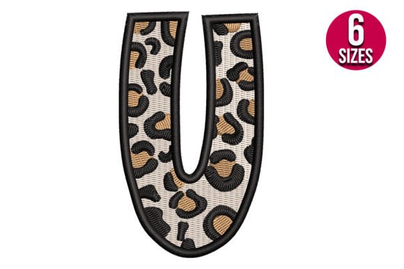 Leopard Print Alphabet Font Letter U